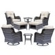 preview thumbnail 35 of 97, Gray Wicker Rattan Outdoor Patio Furniture Set Swivel Chair with Cushion