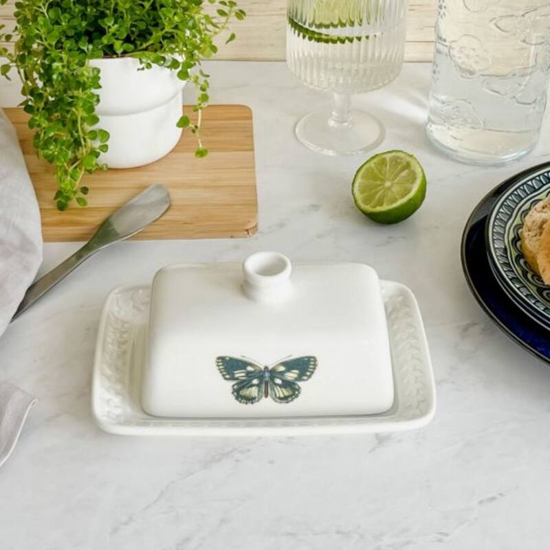 Portmeirion Botanic Garden Harmony Covered Butter Dish - 7.5 Inch