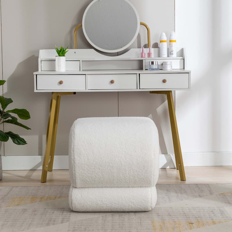 Modern S-shape Ottoman Makeup Stool Footstool for Living Room,Bedroom