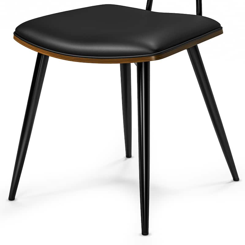 Nyla Mid Century Modern Dining Chair (Set of 2) in Vegan Faux Leather - 20.5" D x 19.3" W x 31"H