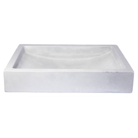 Eden Bath Shallow Wave Concrete Rectangular Vessel Sink