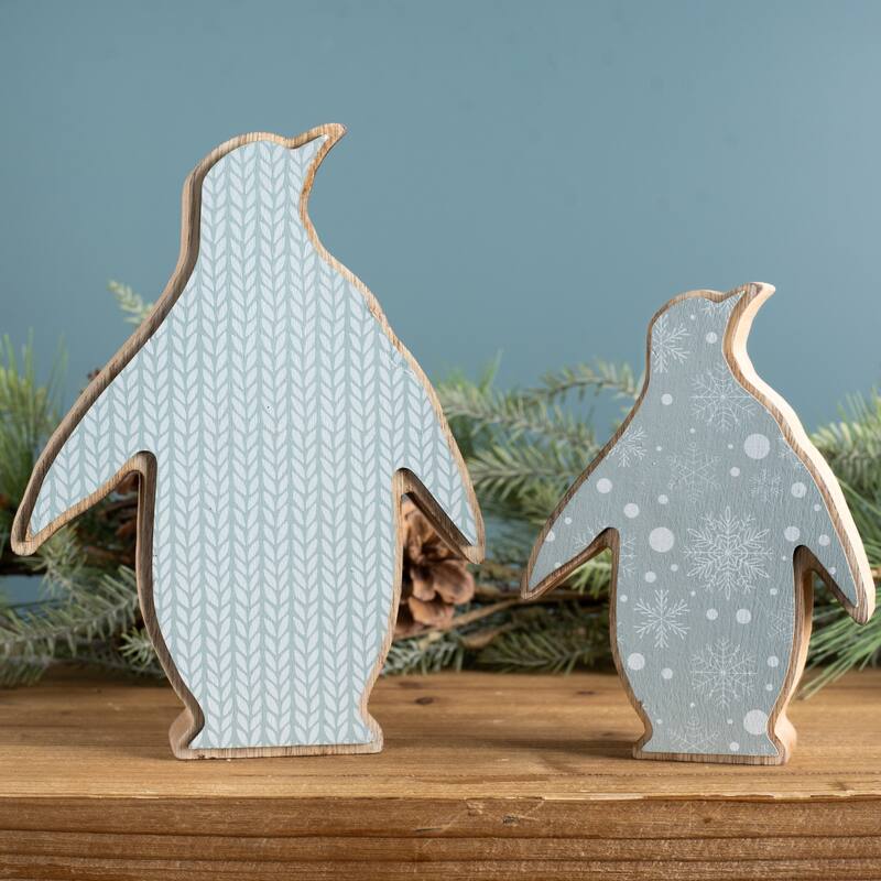 Penguin Christmas Tabletop Decorations - 8" - Set of 2