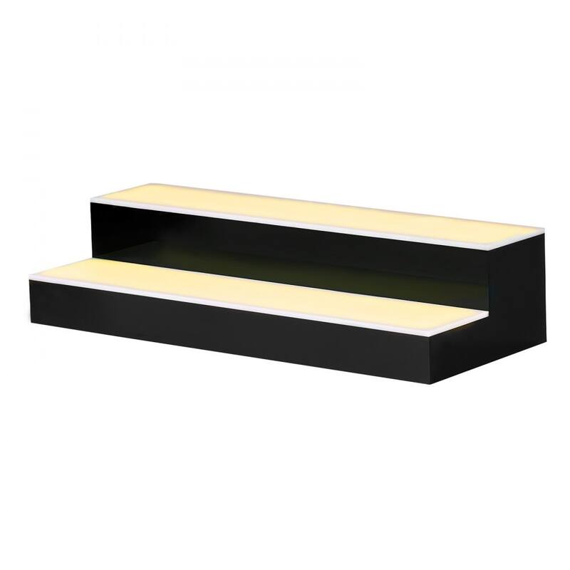 Multi-Color Acrylic LED 2-Tier Wine Bottle Shelf with Remote Control - 20 x 7.9 x 4.5 inch