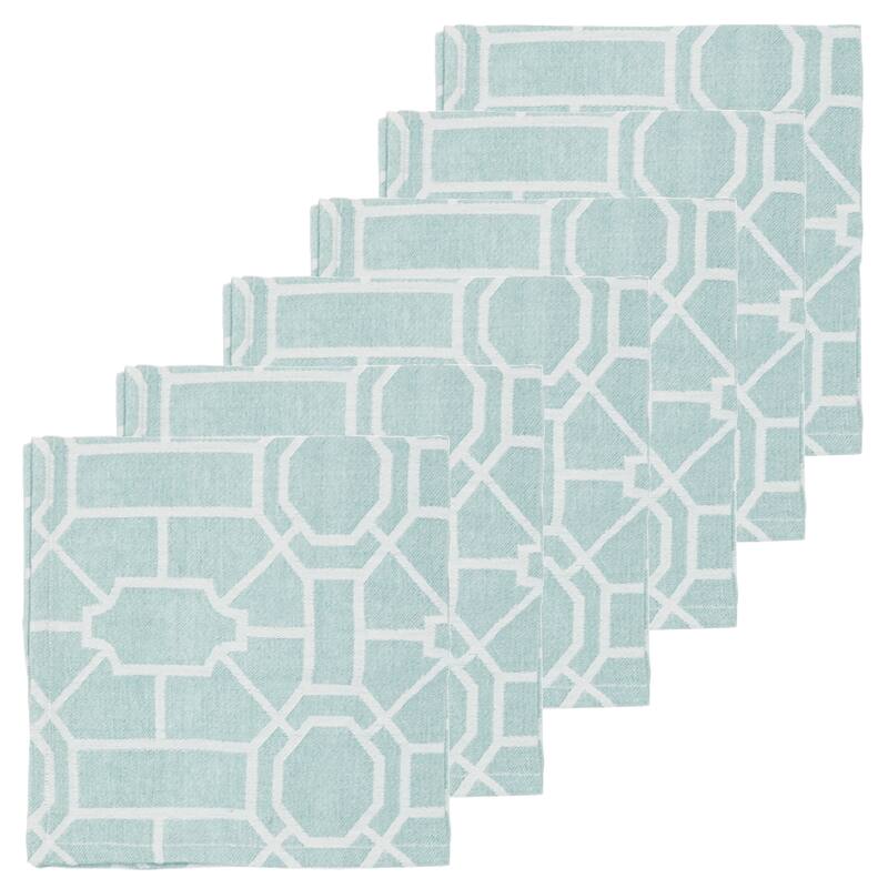 Trellis Sea Glass Cotton Napkin Set of 6 - Set of 6