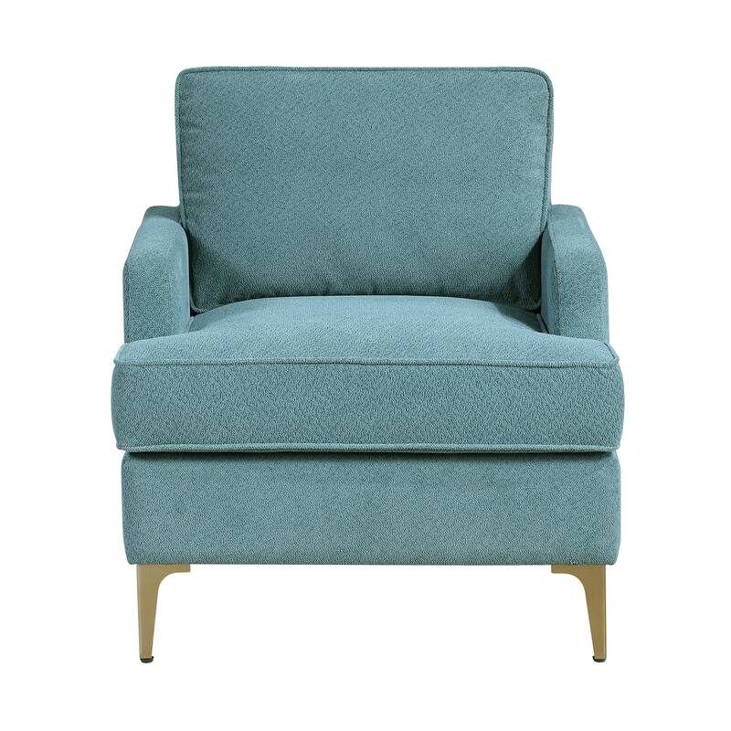 Grove 28.5" Chenille Accent Chair - Brushed Gold Finish Metal Legs