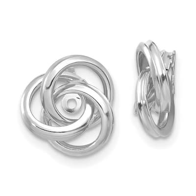 Curata 14k White Gold Polished Love Knot Earrings - Jackets 12x10mm