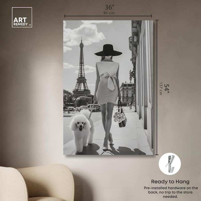 Poodle Paris Canvas by Art Remedy, Gallery Wrapped