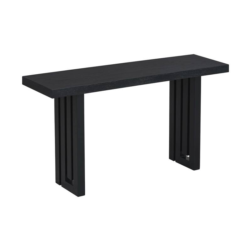 Uniquely Designed Oak Veneer Console Table w/Distinctive Side Shapes