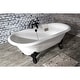 preview thumbnail 3 of 9, Kingston Brass Aqua Eden 72" Clawfoot Cast Iron Soaking Tub with