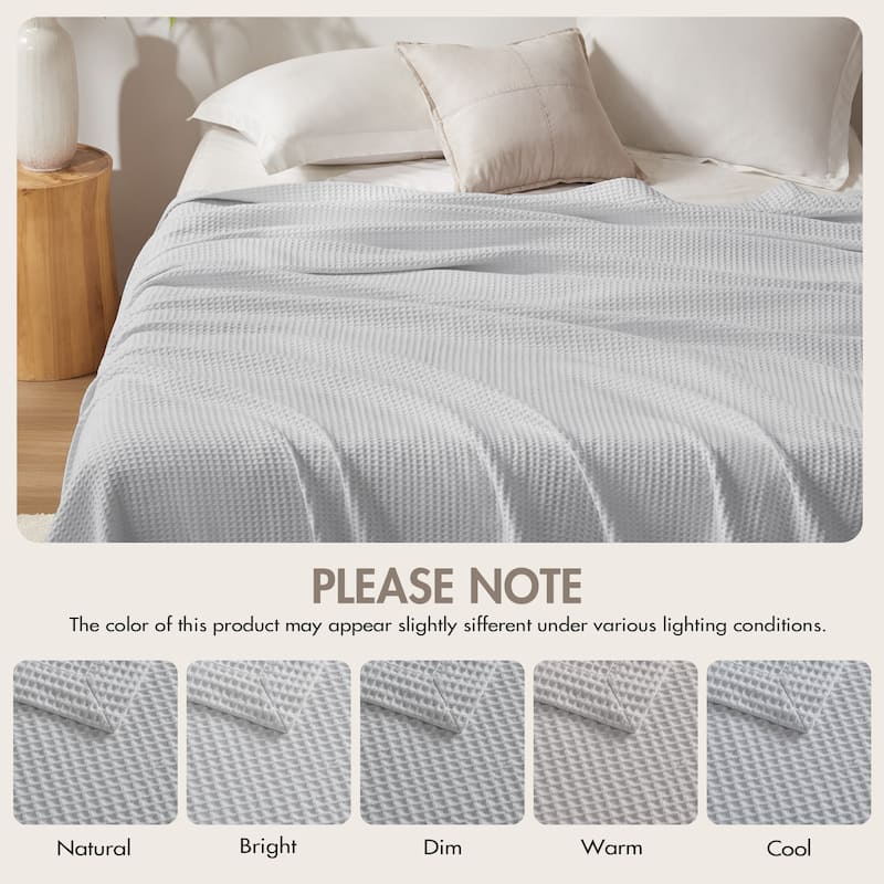 Madison Park Waffle Weave Cotton Blanket