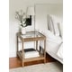 preview thumbnail 5 of 16, Nathan James Hayes Nightstand, Light Brown Finish, Glass Top