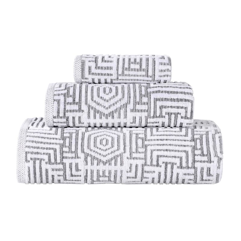 Superior Jasper Cotton Modern Jacquard Soft 3 Piece Bathroom Towel Set