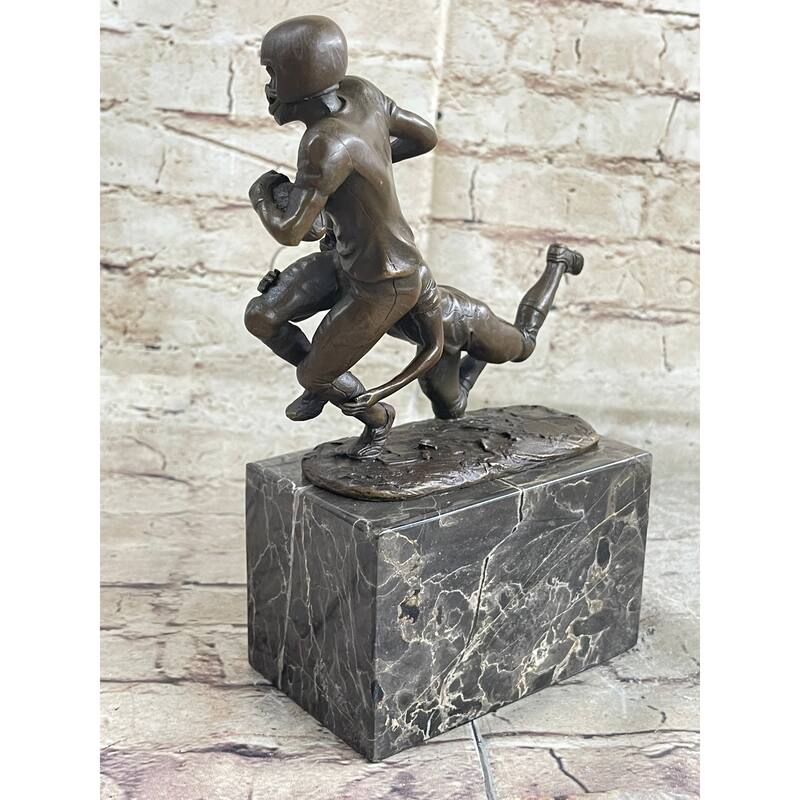 American Football Nfl Afl Athlete Bronze Sculpture Statue Trophy On Marble Base