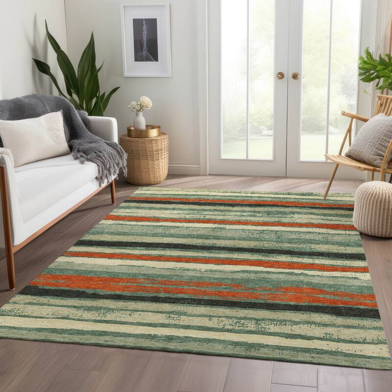 Premium Washable Super Soft Stripe Mayfield Rug