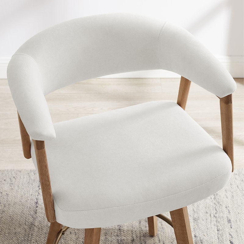 Set of 2 Comfortable Upholstered Counter Height Swivel Barstool