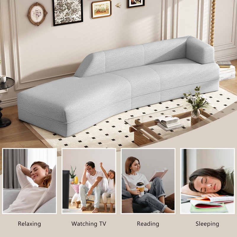 Curved chaise lounge indoor best sale