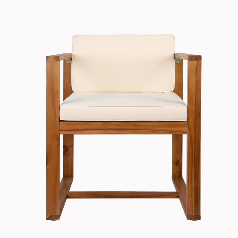 Wood Dining Set with Rectangular Dining Table and Padded Seat Chairs