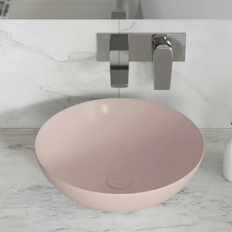 Ceramic Pop Up Drain W/O Overflow In Matte Pink - 8.87" x 2.87" 2.75"