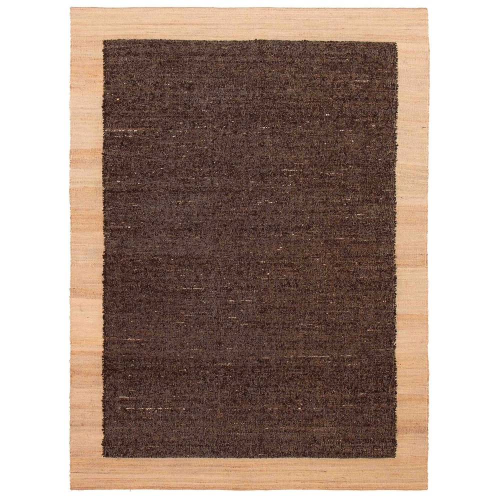 ECARPETGALLERY Hand Woven Zahara Dark Brown Dhurrie