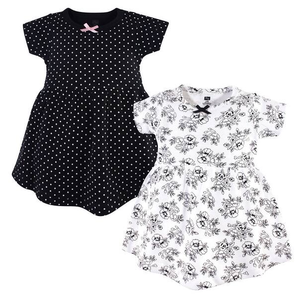 slide 1 of 1, Hudson Baby Toddler Girl Cotton Short-Sleeve Dresses 2pk, Toile 2T - Toile