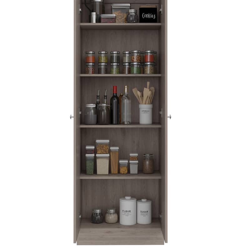 Virginia Double Door Storage Cabinet, Five Shelves