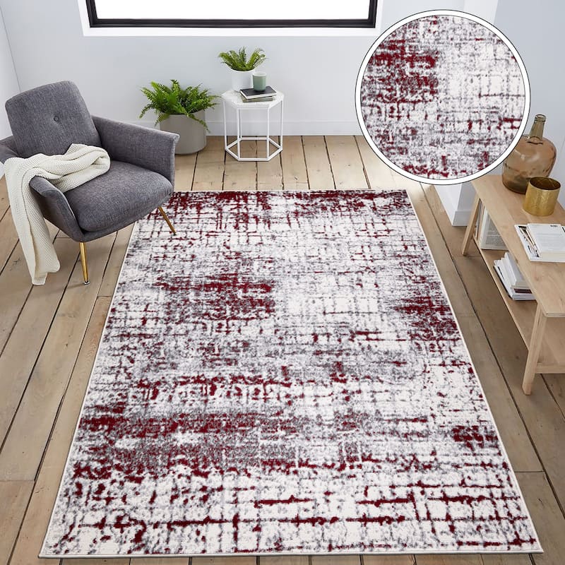 World Rug Gallery Distressed Abstract Modern Area Rug