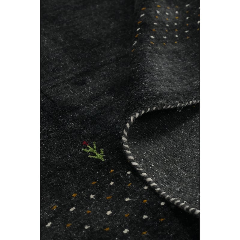 Hand Knotted Oriental 100% Wool Carpet Tribal Animal Pictorial Black Gabbeh Area Rug - 10' 0'' X 9' 10''