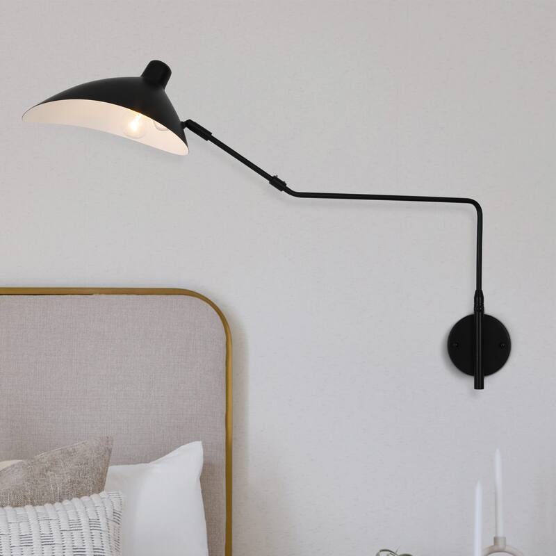 1-Light Black Light Fixture Black Wall Sconce - N/A