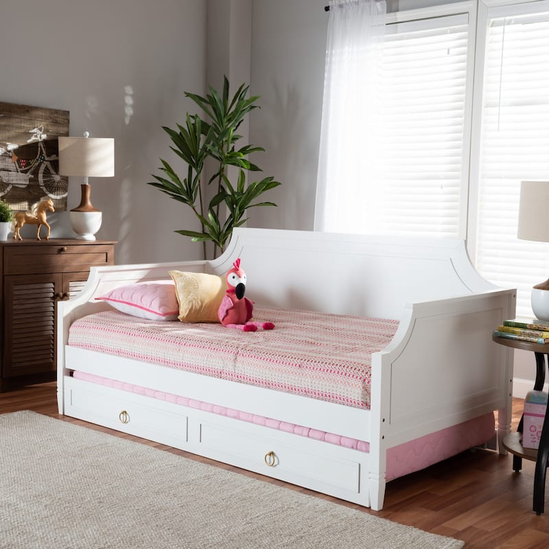 Mariana Classic and Traditional Wood Daybed-Grey or White