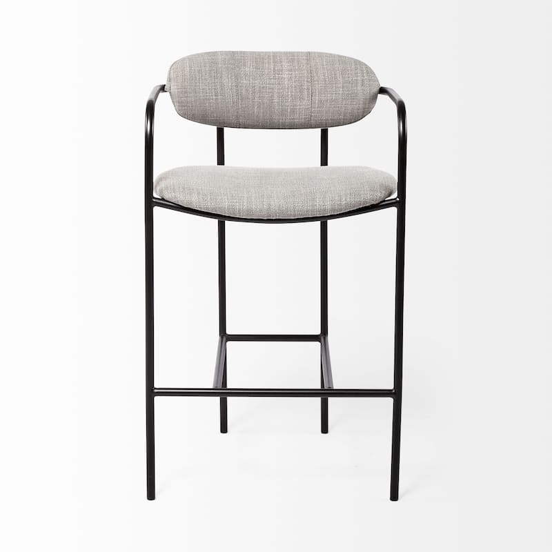 Parker Brown Faux-Leather Seat with Gold Metal Frame Bar Stool