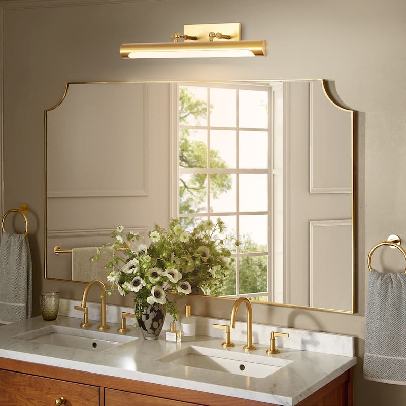 23.6" 1-Light Modern Gold/Black Adjustable Cylinder Wall Mounted LED Picture Light/Vanity Light for Bathroom, Bedroom