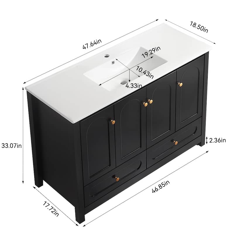 Bathroom Vanity with Ceramic Sink Combo