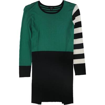 Alfani Womens Colorblocked Striped Tunic Sweater