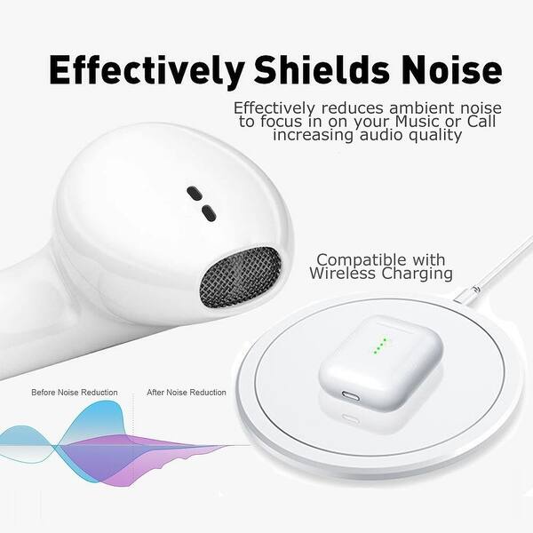 Shop Wireless Earbuds White Auto Pairing Magnetic Charge Case
