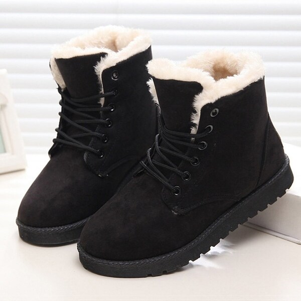 fur ankle boots womens