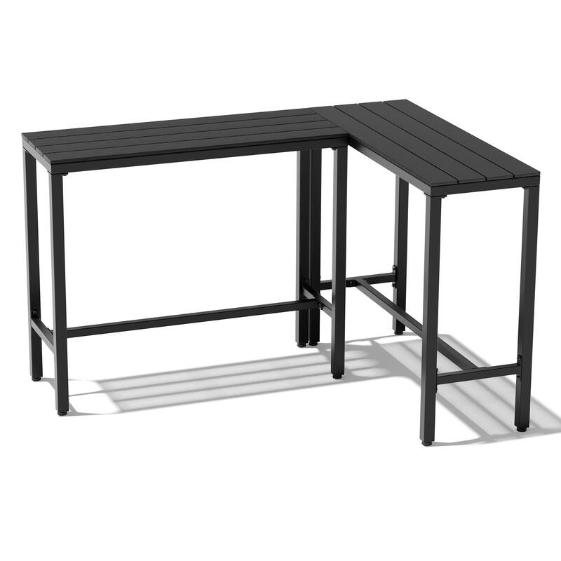 VredHom Outdoor Indoor Patio Rectangular Bar Table Pub Table