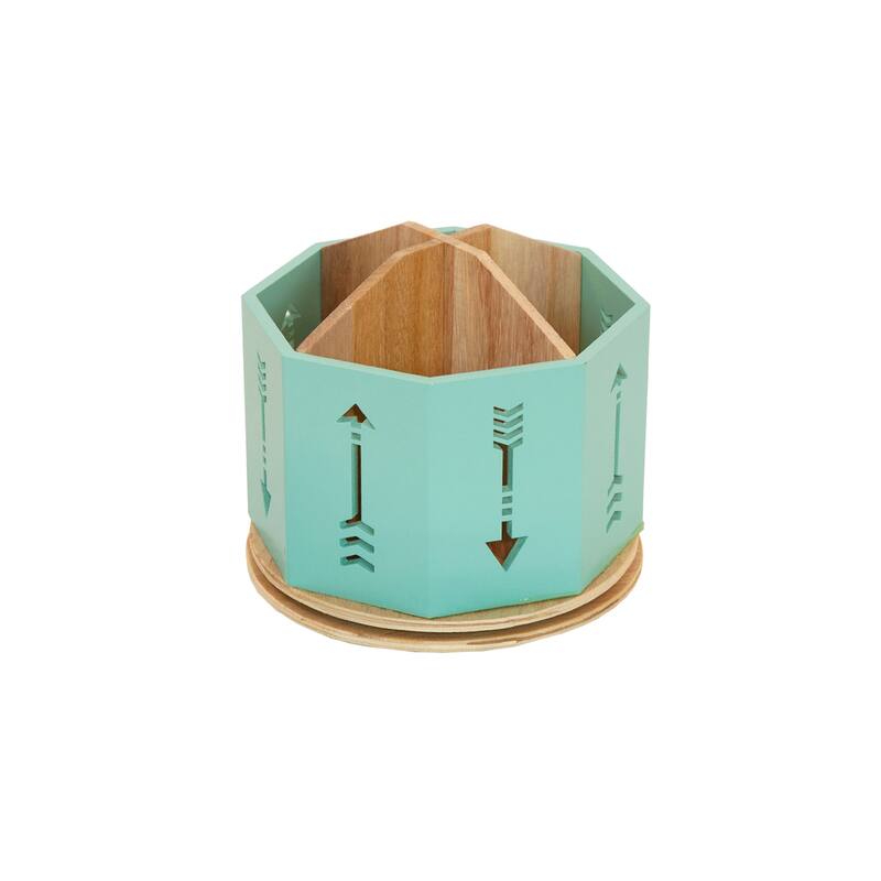 DesignStyles 4 Compartment Spinning Desktop Organizer / Rotating Pen and Pencil Cup and Sorter