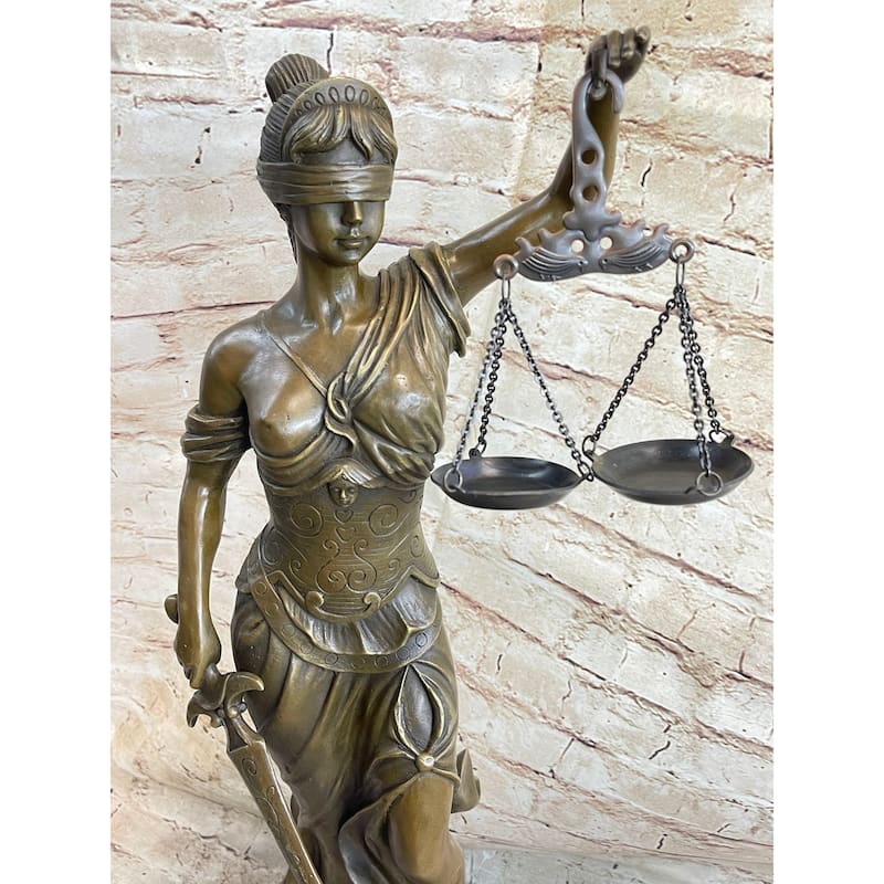 23 Inches Tall Blind Justice Graduation Gift Lawyer Student Bronze Sculpture Figurine