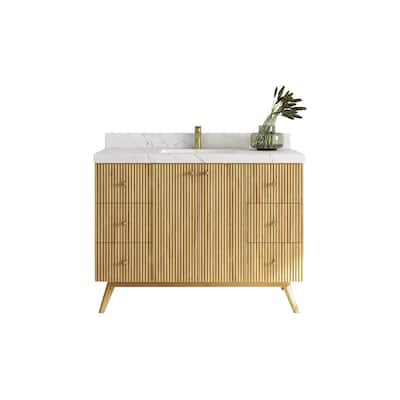 Willow Collections 48 in. W x 22 in. D Pasadena Solid Teak Single Sink Bathroom Vanity with Countertop