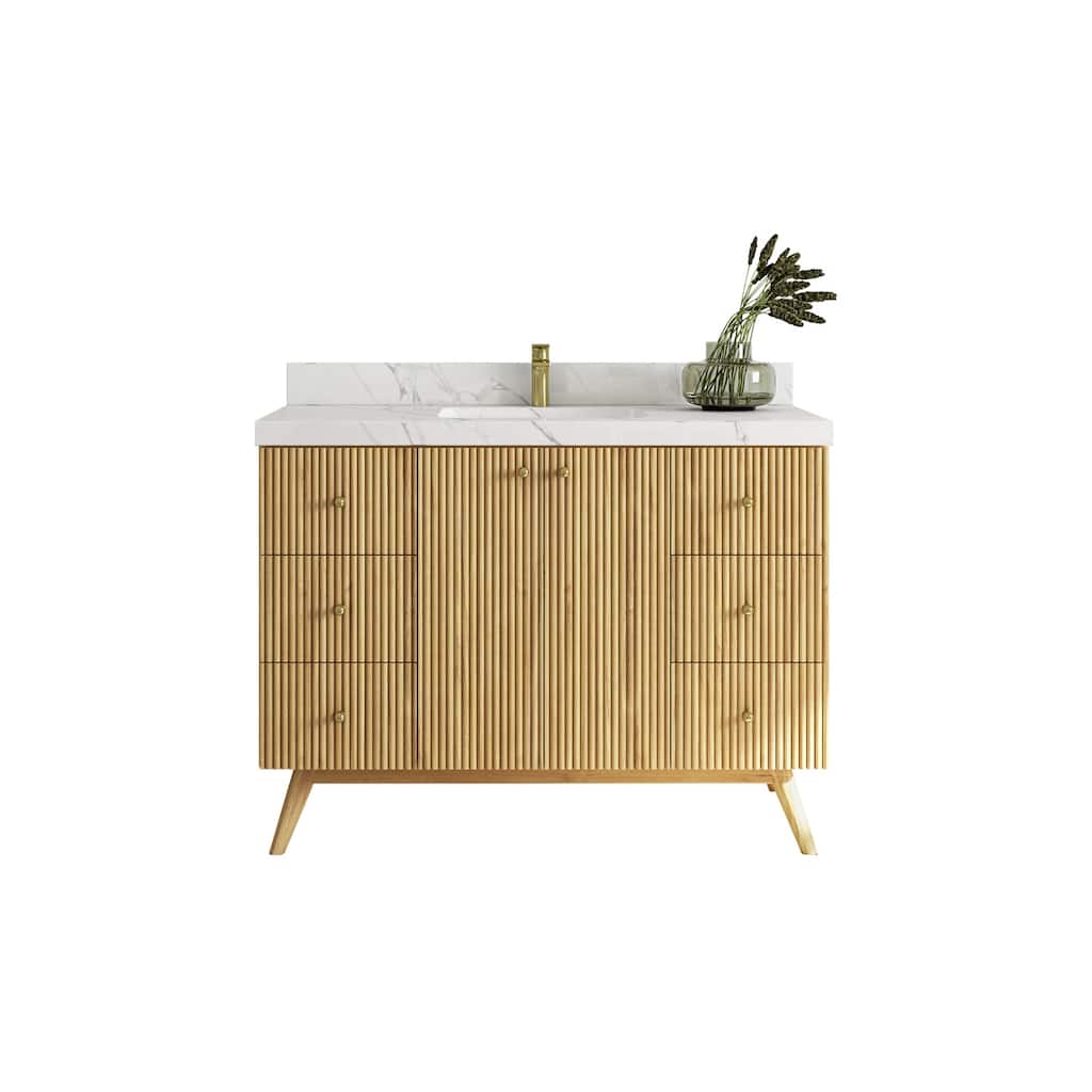 Willow Collections 48 in. W x 22 in. D Pasadena Solid Teak Single Sink Bathroom Vanity with Countertop