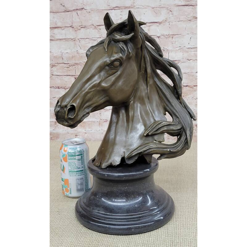 Original Milo Gorgeous Bust Horse Head Bronze Sculpture Art Deco Figurine Figure