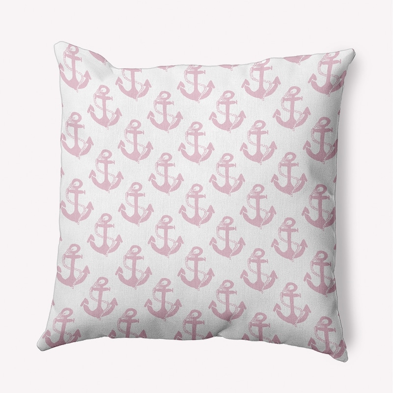 Anchor Pattern Indoor/Outdoor Throw Pillow - Light Pink - 16" x 16"