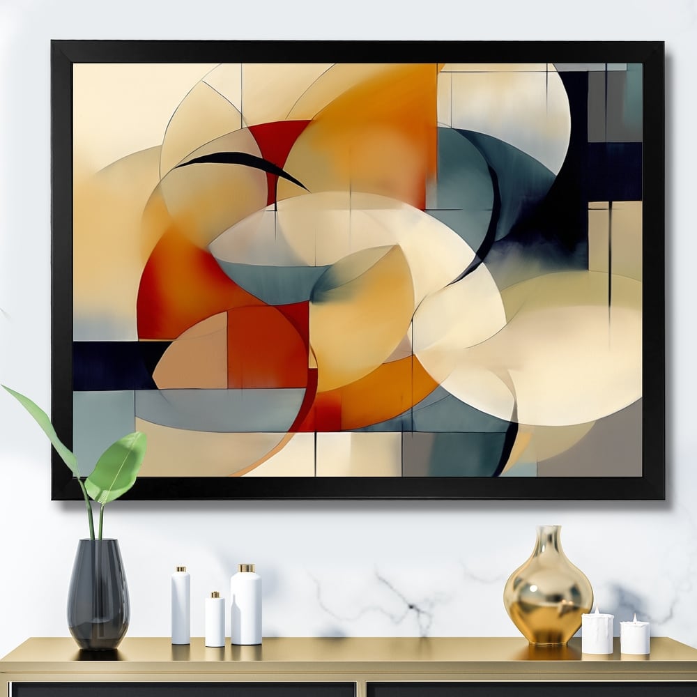Designart "Exploring Abstracted Patterns I" Modern Geometric Framed Canvas Prints