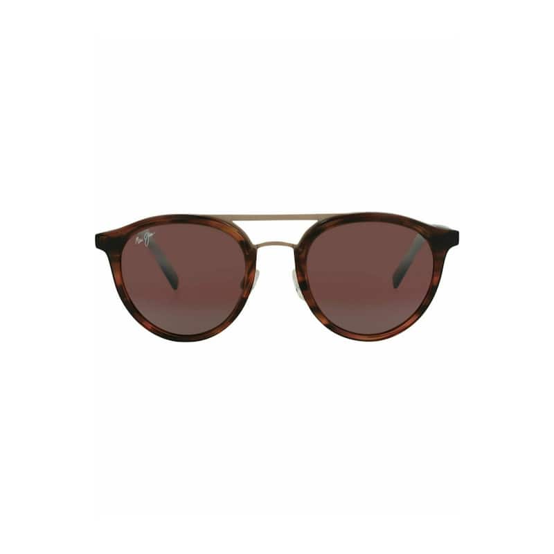 Maui Jim Round-Frame Acetate with Stainless Steel Sunglasses - Brown Brown Rose - Brown - Rose Lens