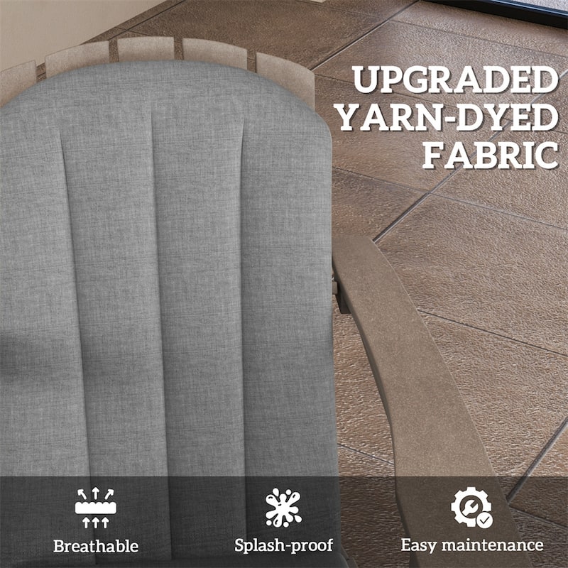 Yarn-Dyed Fabric Adirondack Chair Cushions with Foam Padding Set of 4 - 48.8" L x 19.7" W x 1.6" D