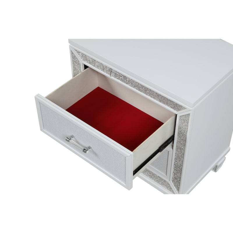 Crystal Modern Style 2-Drawer Nightstand Made