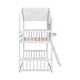 preview thumbnail 12 of 11, Twin over Twin House Bunk Bed with Roof , Window, Window Box, Door , with Safety Guardrails and Ladder, Pink/White