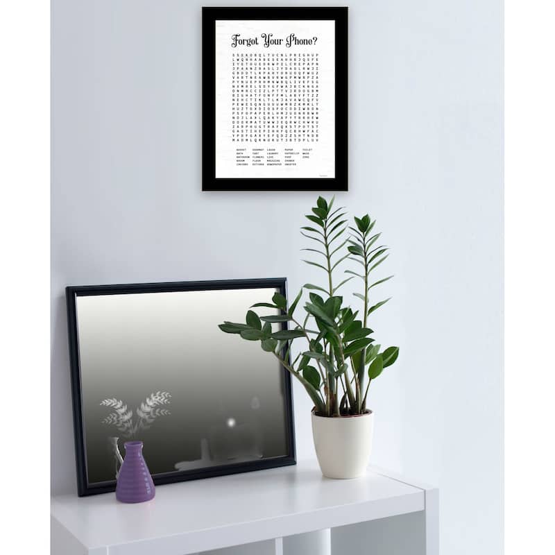 TrendyDecor4U Contemporary "Forgot Your Phone?" Framed Print Wall Art