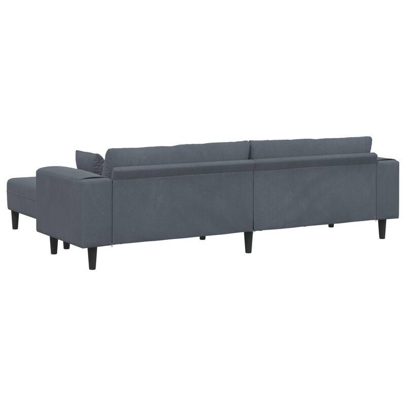 vidaXL Velvet Sofa with Cushion with Pillow Black/Dark Grey 208 cm Velvet