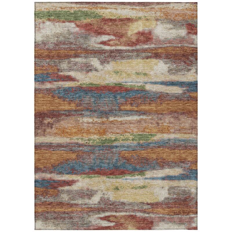 HomeRoots Abstract Transitional Rectangle Outdoor Rug